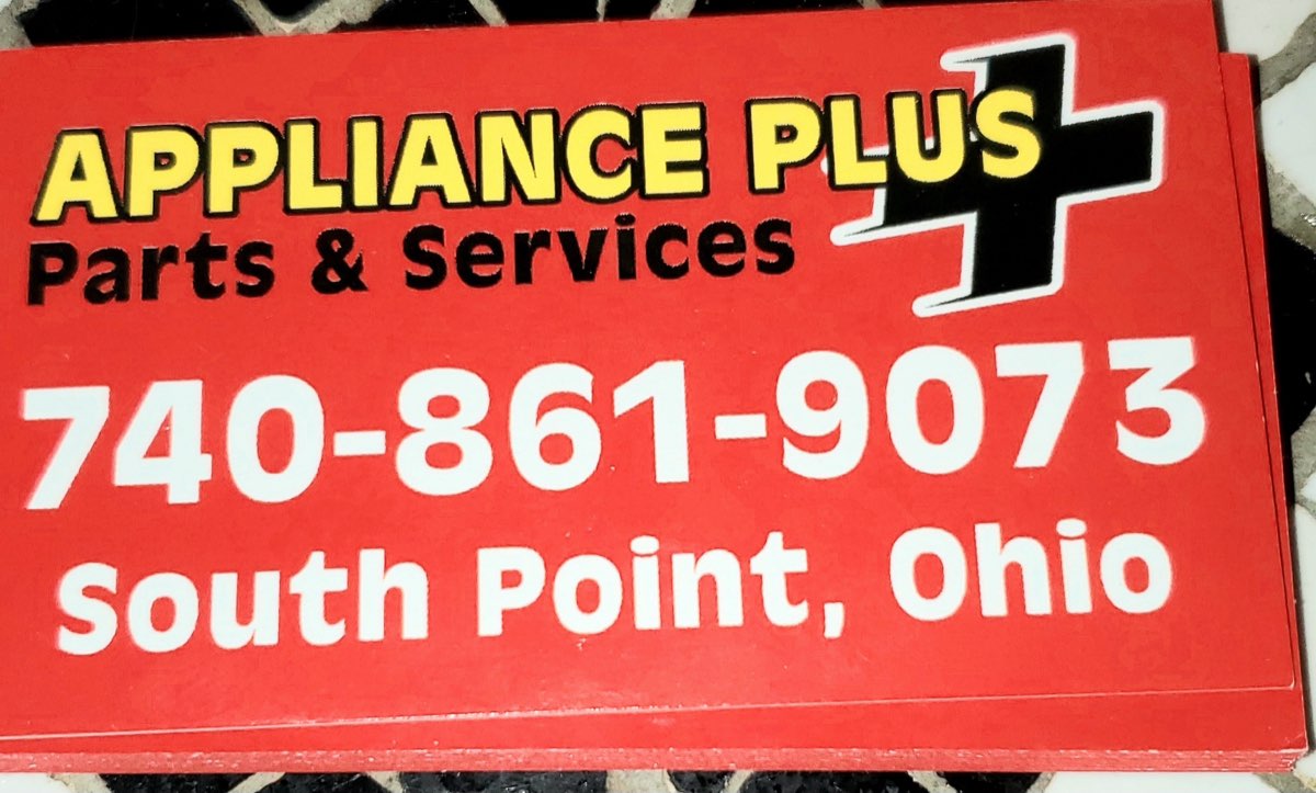 Appliance Plus appliance parts and services card